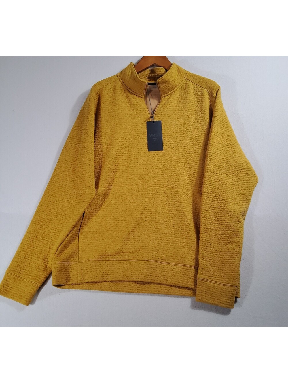 VRST Recharge Pebble 1/4 Zip Pullover Long sleeve Men's L Palomino Gold Heather